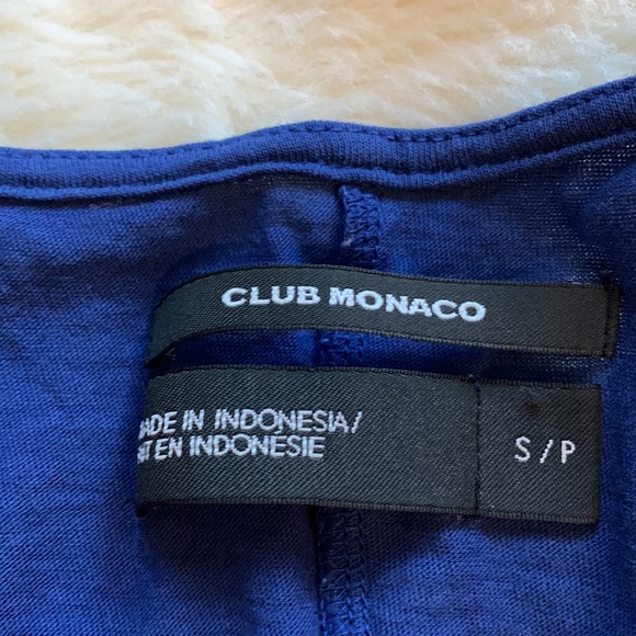 Club Monaco Navy Blue balloon puff sleeve t-shirt shirt top S - Picture 14 of 14